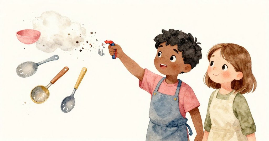 Dawn翻轉磁鐵引發連環反應，麵粉雲升起覆蓋胡椒粒，Zane與Dawn滿臉驚喜好奇，故事進入高潮。