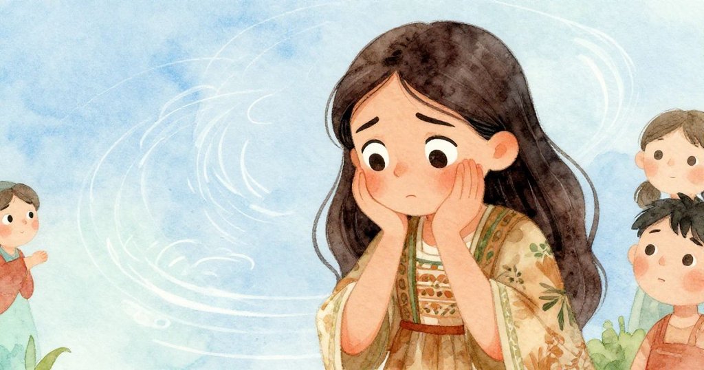 Tara特寫面部表情，神情專注帶有憂慮，背景中隱約可見因熱而扭曲的蠟像，光影柔和卻透出焦慮感。