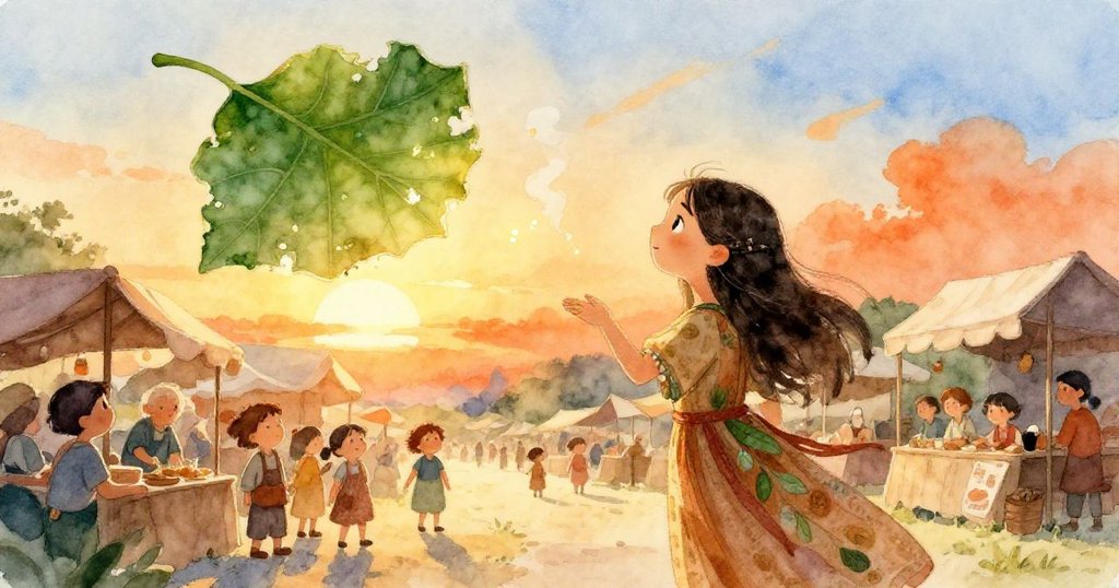 日落時分，Tara攤位上變形的棕櫚葉隨風輕擺，蒸汽點點閃爍，溫暖光線下呈現結束一天忙碌的柔美景象。