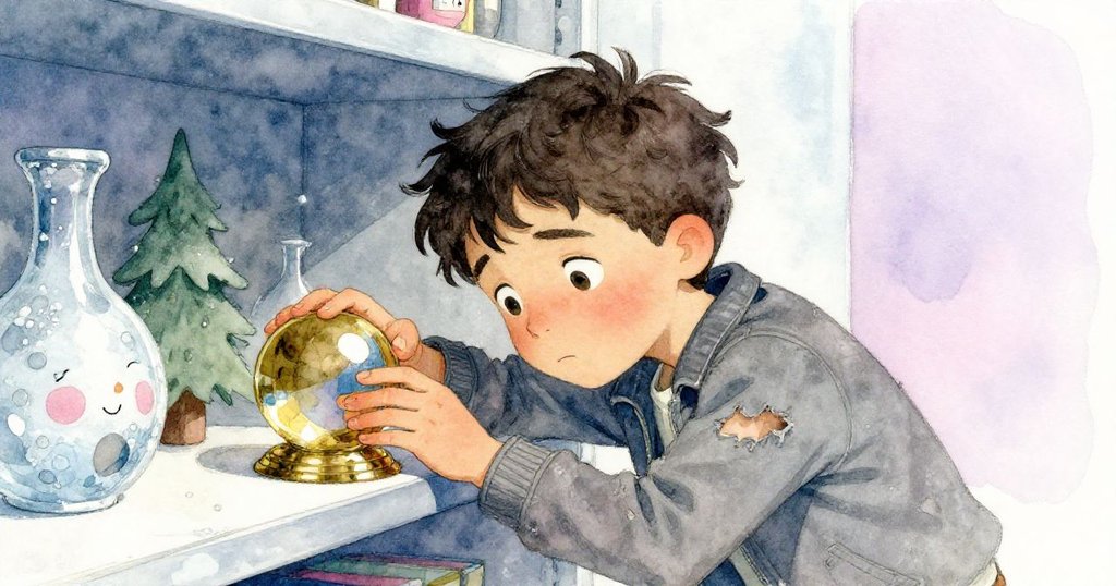 Dean於靜謐貨架旁放下黃銅鎖錘，臉上寫滿平靜與沉思，完成冒險轉向休息，充滿溫馨感。