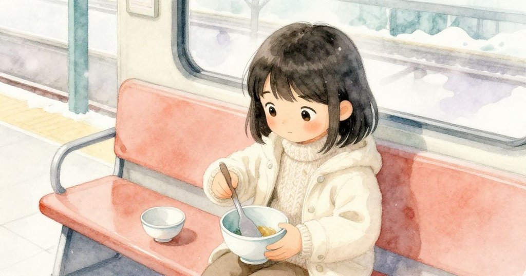 從高處俯瞰,蘇姬彎腰調整鏟子,面露焦慮專注之情,火車站平台背景呈現轉折發展。