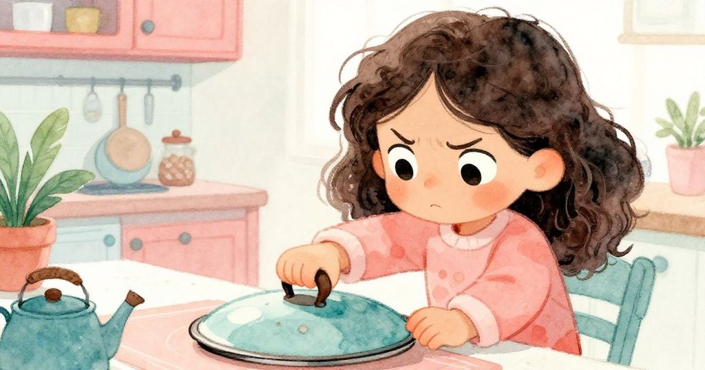 Zara面帶堅定神情按壓鐵蓋中心，特寫手部動作展現決斷力與轉捩點，臉上充滿期待。