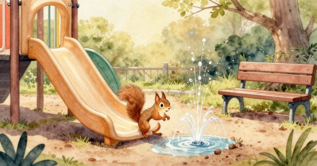 橡膠球穿過瓷磚遊樂區奔跑，撞上搖曳的紙燈籠，閃爍著亮麗的碎光，展現歡快的發展。