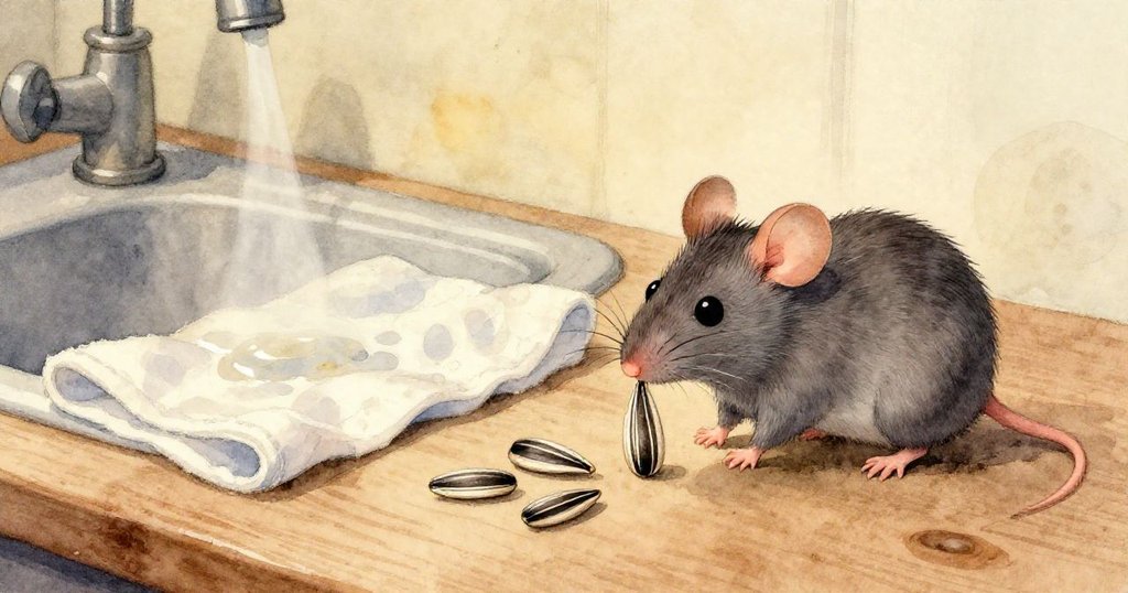 在柔和夕陽下，小種子滾動碰撞出粉筆塵，落在木製書生模型上，光線溫暖，景致詩意盎然。