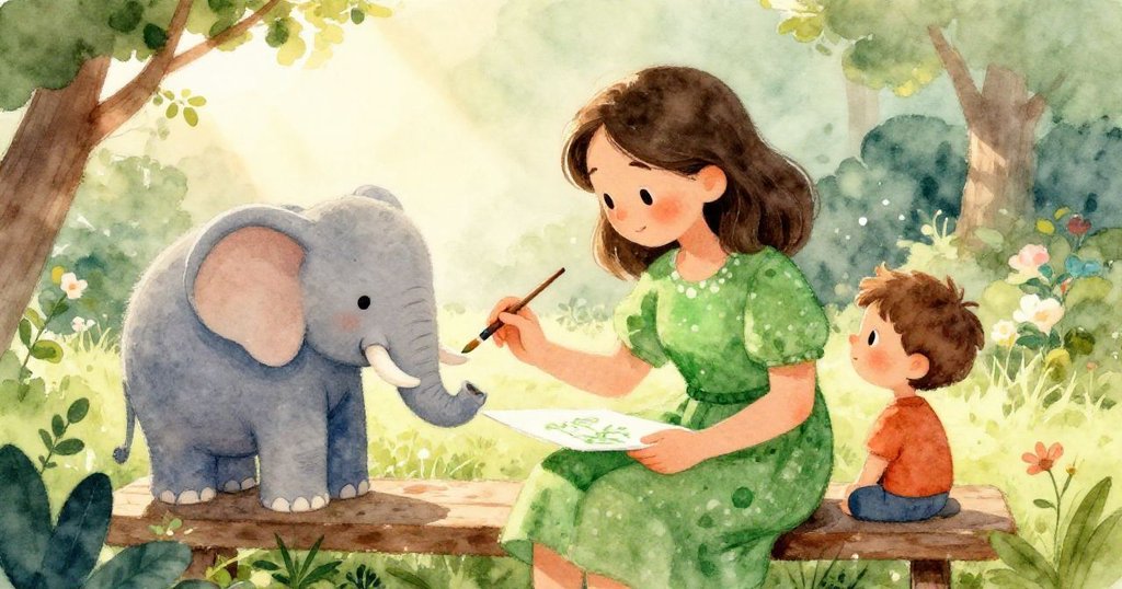 從高處俯瞰,水滴落下後引發蟻群爬行在紙上,露出意外的濕點與綠色油漆混合,情節轉變悄然展開。