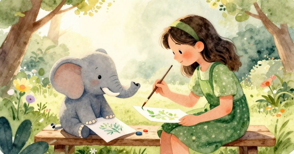 畫面動感十足,小鳥追逐藍色油漆碎塊,翅膀觸碰塑膠杯引發飛濺水花,充滿活力與歡樂。