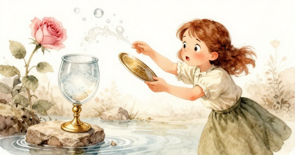 Wren輕輕傾動木盤，隨著悄然氣泡破裂，物體從不透明轉變為晶亮玻璃，緊張氣氛中充滿轉機。