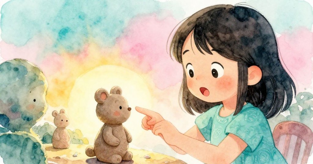 Suki驚喜地輕觸泥塑,淡淡口哨聲中臉上流露出驚奇與敬畏,情感豐沛、細節生動