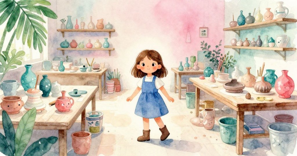 在寬敞的陶藝工作室中，Dina手捧燒製過的陶鱗蜥蜴，環顧排列整齊的實驗作品，神情滿足且充滿成就感。