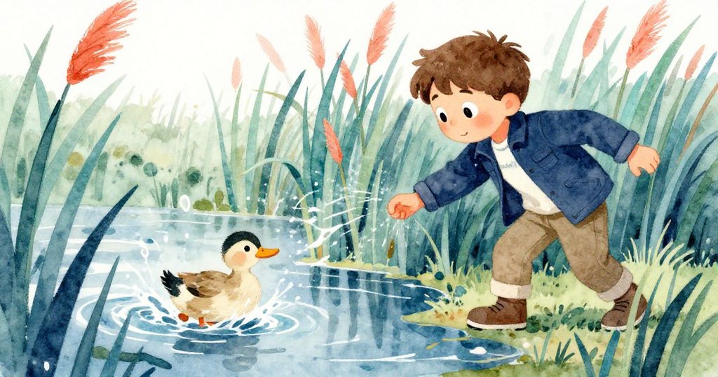 Felix用決心劃開密集的蘆葦,小鴨趁機衝出水面表現解脫,充滿動感與希望,故事達到高潮