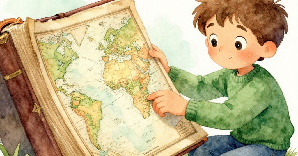 Quinn小心觸摸厚重地圖粗糙布紋，指尖細膩感受歷史痕跡，場景細節清晰生動。