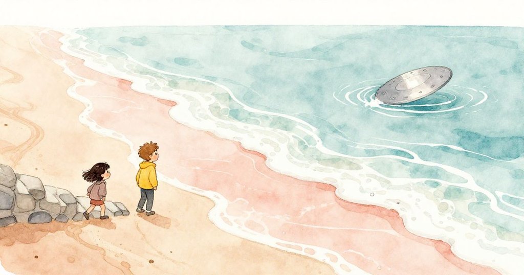 潮水湧動覆蓋精緻沙紋，蘇琪沿石階緩步撤退，埃瑞克注目發光盤隨浪泡消逝，展現結局淡淡離愁。