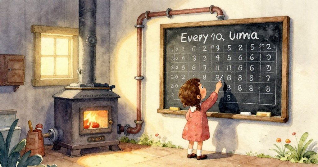 Uma 的手臂在黑板前用袖口擦拭殘留的水珠，粉筆痕跡模糊，細節豐富展現工廠早晨的緊張氣氛。