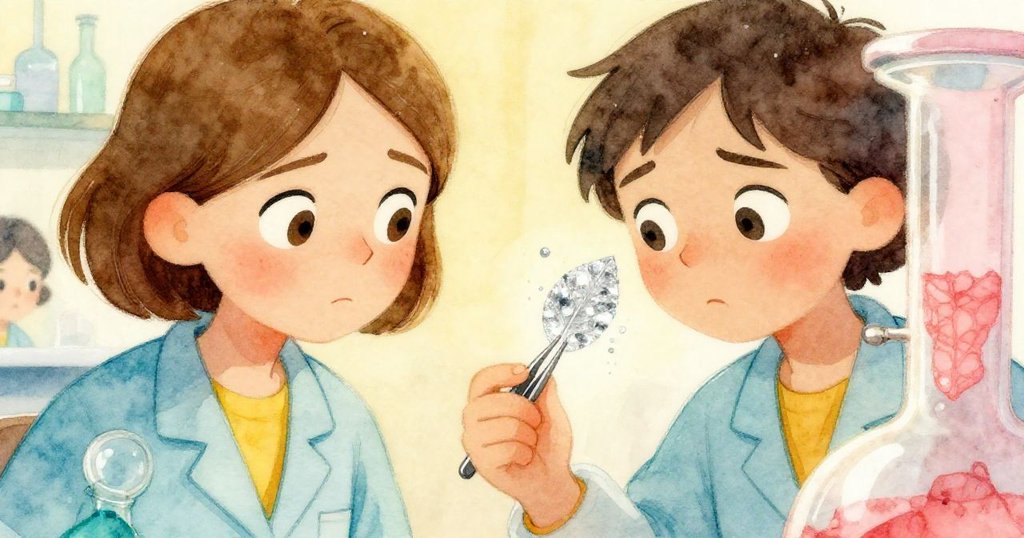 Sage專注輕觸葉片,銀色晶體閃爍,她的臉上流露出緊張與好奇,此刻充滿懸疑氛圍。