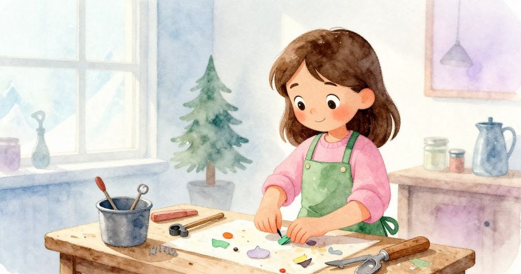 經歷曲折後,Zara安心整理散落在桌上的工具與紙屑,微笑中流露出創作決心,故事最終回歸和諧。