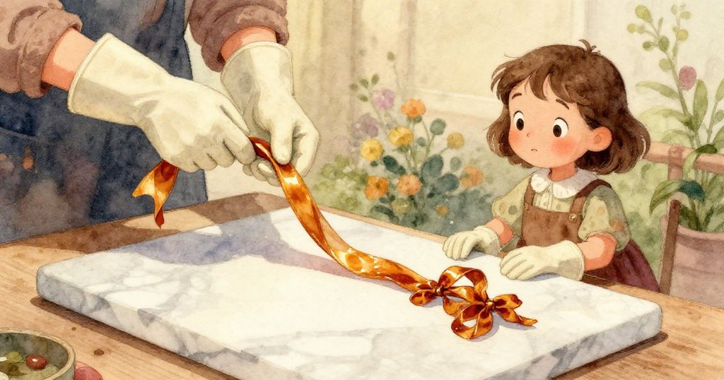 貓咪視角下看到翻倒的傘和微開廚房門，充滿好奇與緊張，表現出動感的家居場景