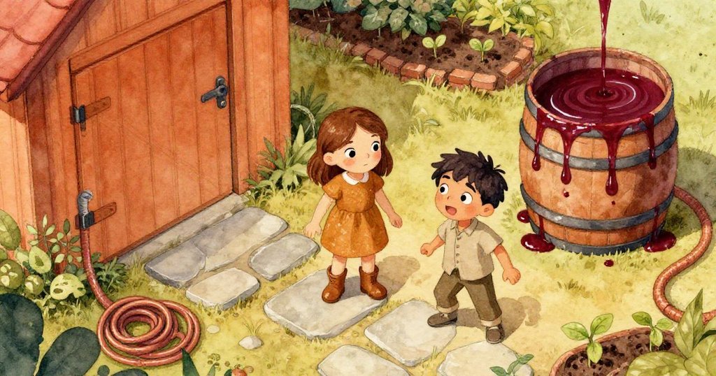 Nell與Axel出現在鳥瞰視角中,展示石板、染料、棚屋和盤繞水帶,開篇情景充滿期待與神秘感。