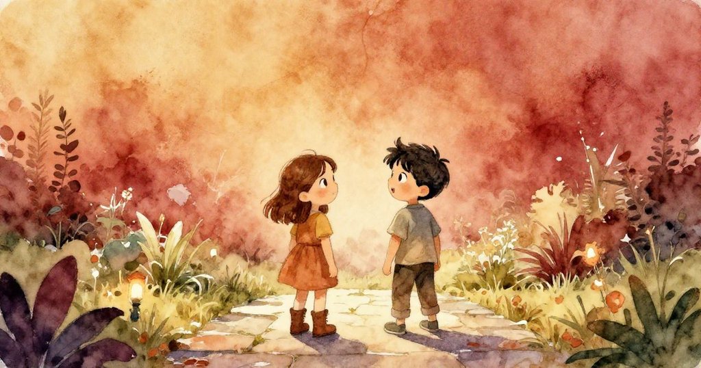 面對新征途,Nell與Axel站在石板終點凝望遠方開闊曙光,背景染液漸淡,透露出滿懷希望與未來夢想的情懷。