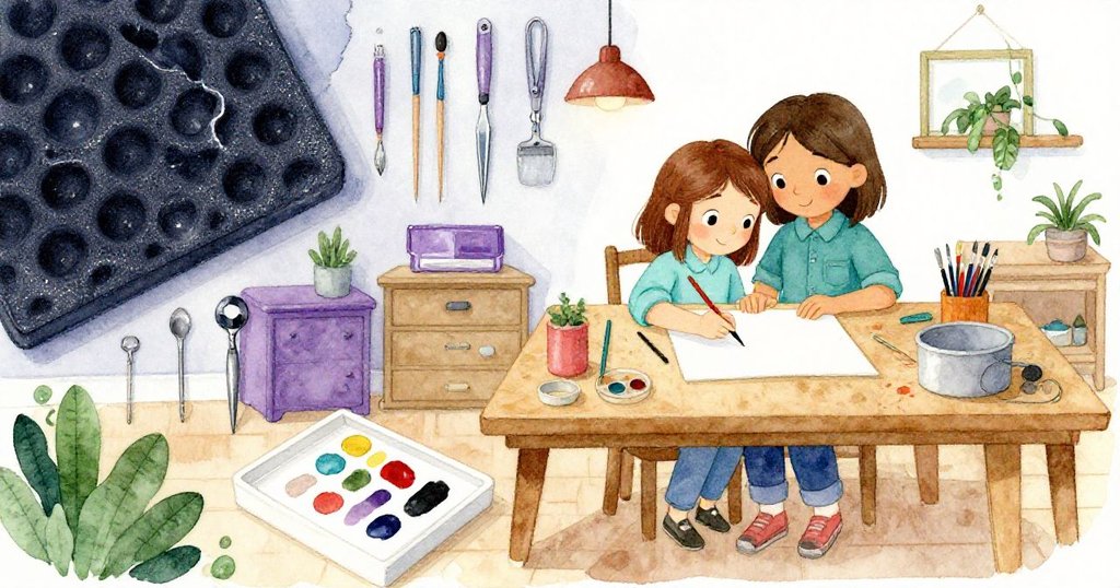 小黛娜滿意地站在整理好的工作室中，凝望墊片裂痕上閃爍的微光，情節由高潮走向解決與平靜結尾。