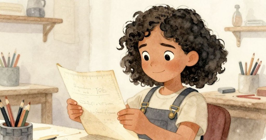 Tara 用心翻閱記錄深度的筆記本，雙手輕觸紙張，細節清晰，展現出認真與專注的情緒