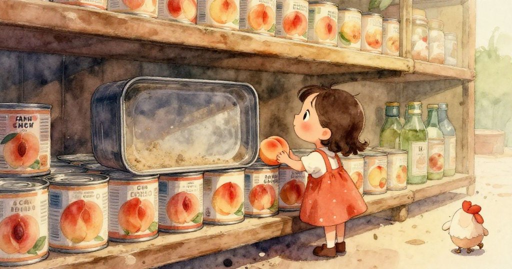 銅色罐頭飛速滑動撞擊冷凍門橡膠密封，定格瞬間動態，強烈光影對比強調緊張場景。