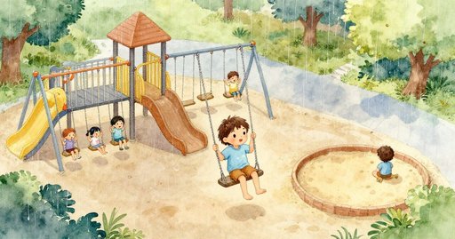 Rain Marks on the Swing Seat