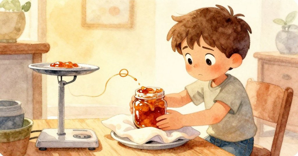 克魯斯小心包裝果醬瓶,用撕碎的紙緩衝,孤單橡皮筋遠離收尾,溫馨結局彰顯故事結束。