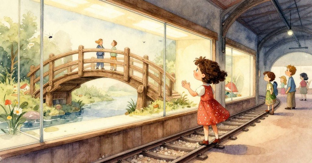 Rosa的鞋子在磨損光亮地板上行走,反射出天花板陰影,透露出謹慎而期待的情感