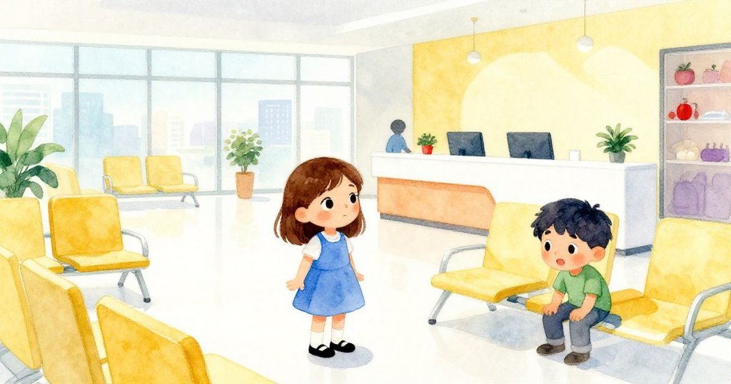 Zara與Ian步入充滿亮色現代候診室，剪影交疊在明亮燈光下，展現出探索與期待的情緒。