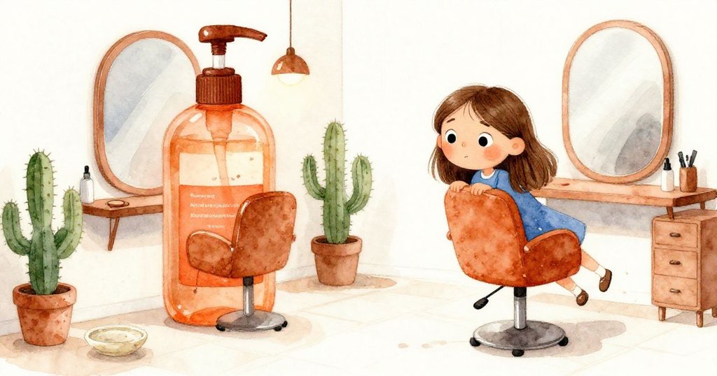 從高處看見沙龍內物品連鎖反應，莉莉無意中觸發瓶子、瓷盤和仙人掌花盆間的動態互動，充滿微妙緊張感。