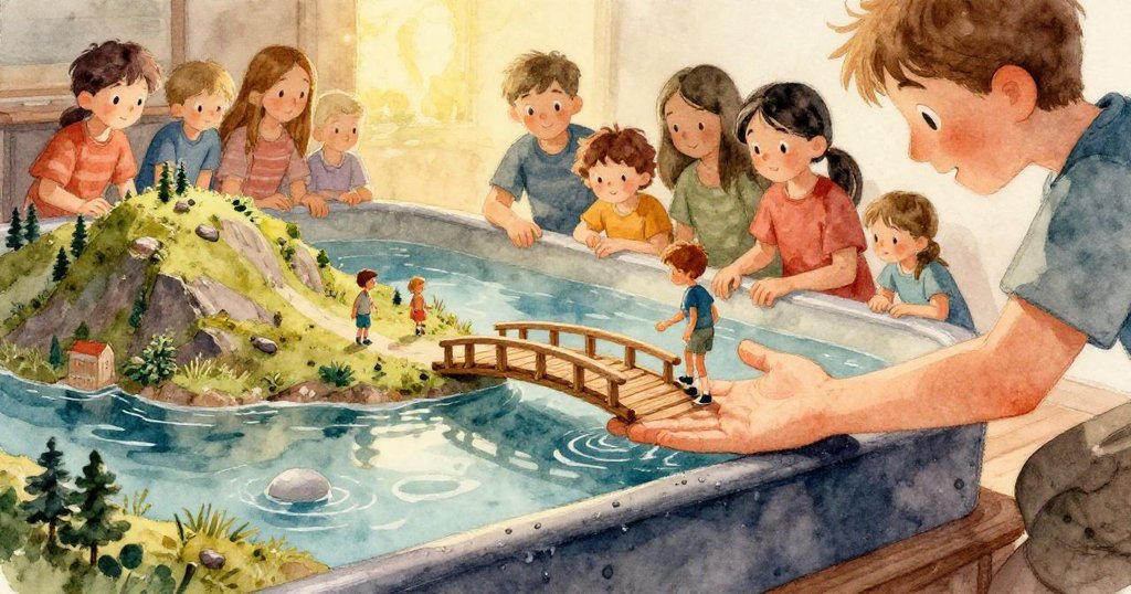 一枚繪有數字與海馬圖案的獎牌滑入供應車輪下，背景泵悄鳴，室內層次分明展現動態。