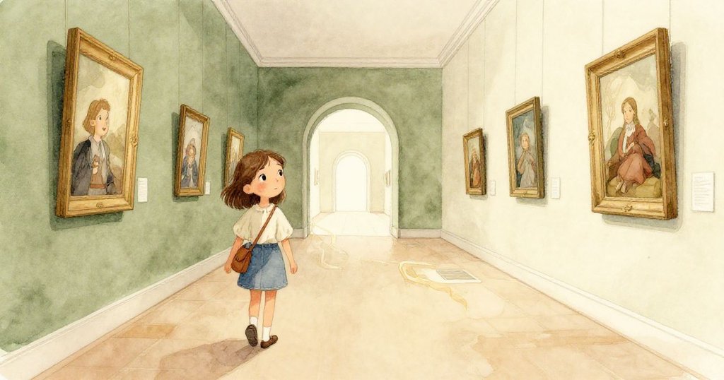 解決危機後，Ruby面帶輕鬆向下一展翼行走，大理石上僅留淡痕，液流絲帶通向遠處通風口，故事未完。