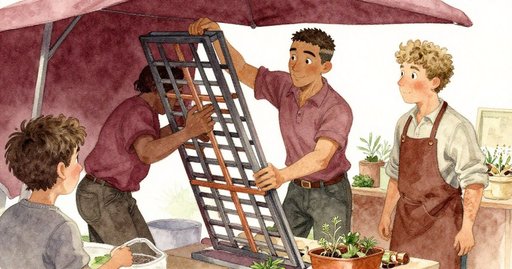 Violet Stains in the Market Flowerbed