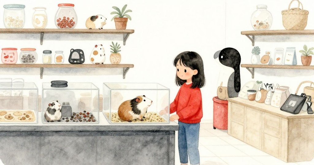 寵物店恢復平靜,Tara帶著滿足微笑站於櫃台旁,倉鼠慢慢現身,場景安寧而溫馨,故事圓滿落幕。