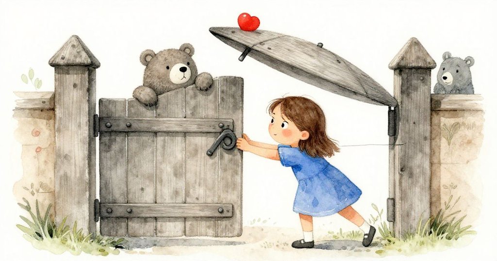 塔拉小心按下木門上隱藏的細縫,木門上半部緩緩翻開,臉上流露出緊張與期待的情緒。