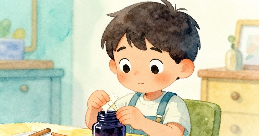 胡果修復墨瓶後滿懷希望望向前方，臉上展現溫柔堅定，室內溫暖光線暗示新起點。