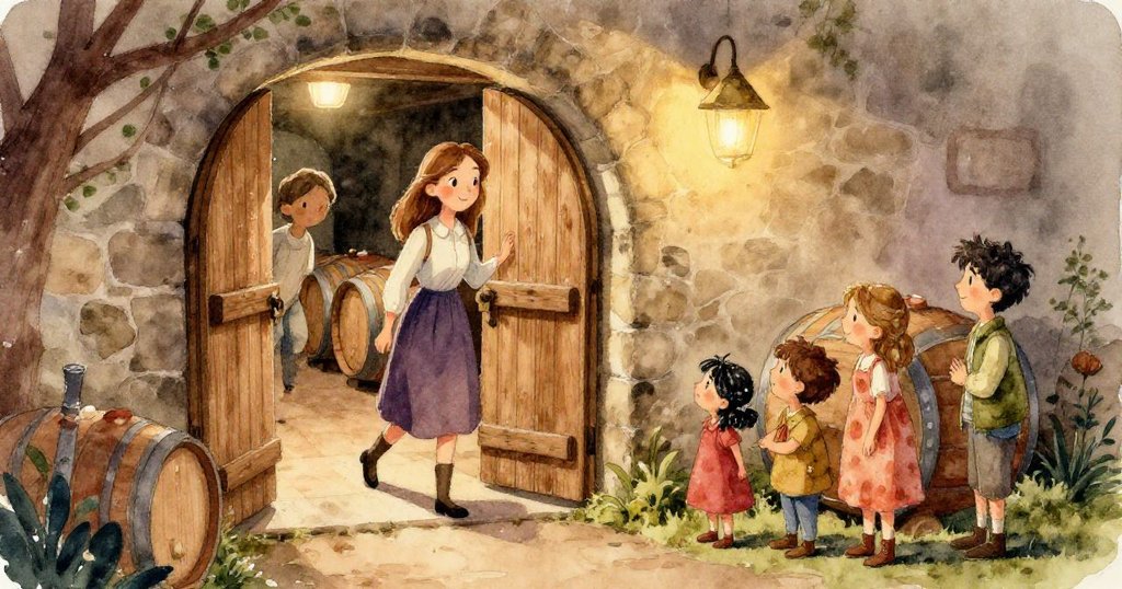 Nora 的手專注敲擊火石點亮蜂蠟，火光閃爍中透露出堅定與溫暖，細節豐富呈現探索的瞬間