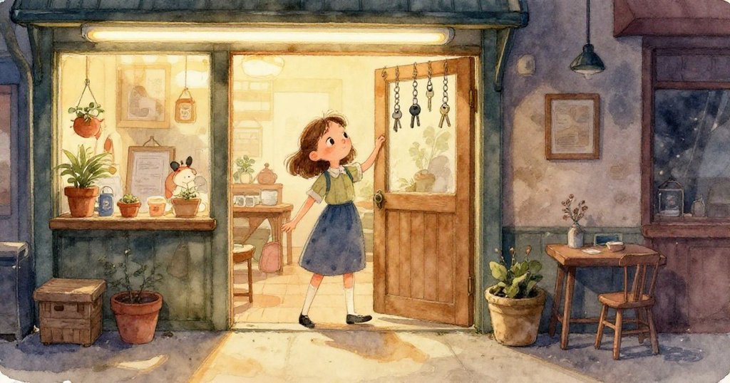 從小生物視角看，諾拉工作舖地面塵埃飄散，足跡清晰，神秘氣息呼喚線索探索。