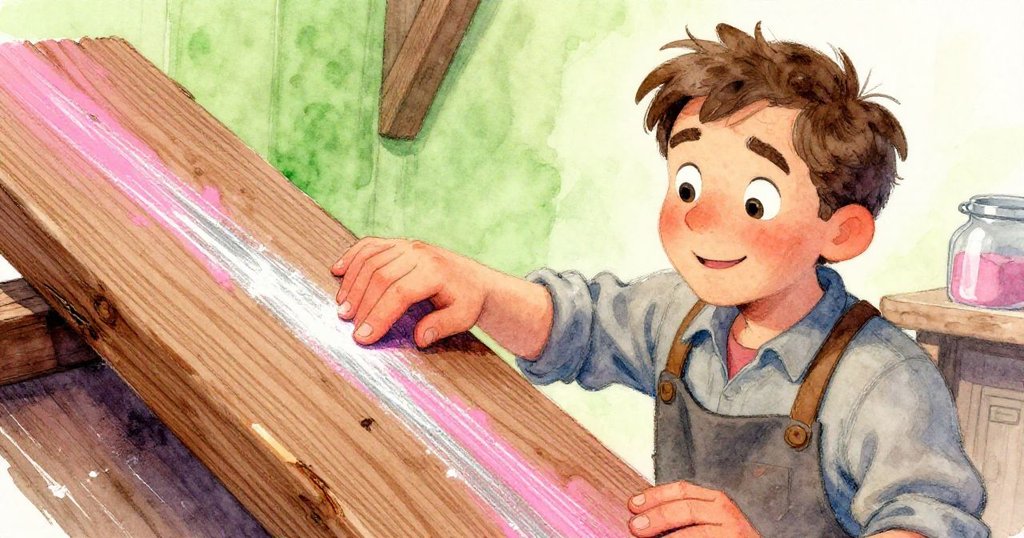 Ned細心觸摸胡桃木板上淡淡的粉筆痕跡,手指輕撫木紋,表情充滿好奇和探索,細節清晰。