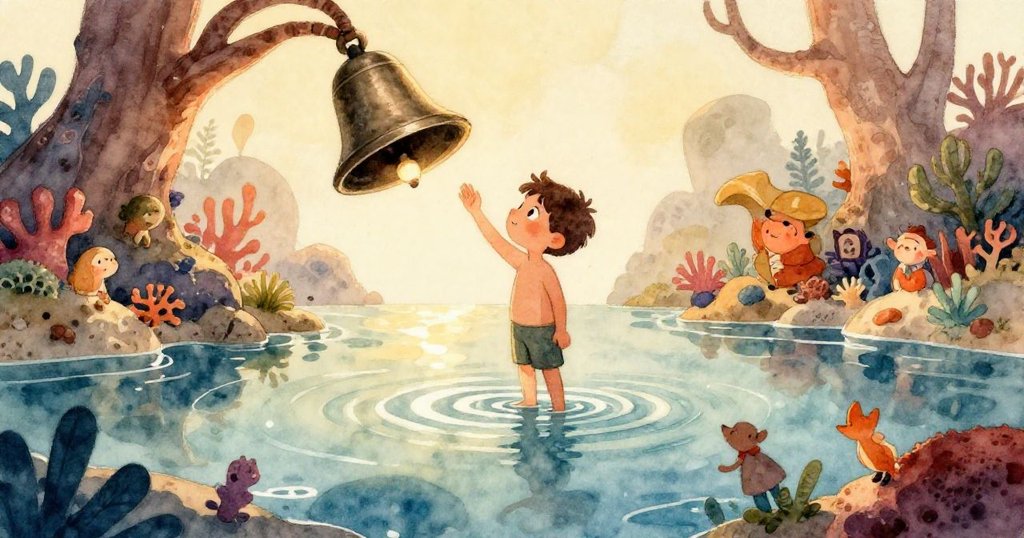 低角度展現水中珊瑚間活躍的小鸚鵡魚，牠們揮動尾巴奏出柔和節拍，營造出一場意外的海底音樂會。