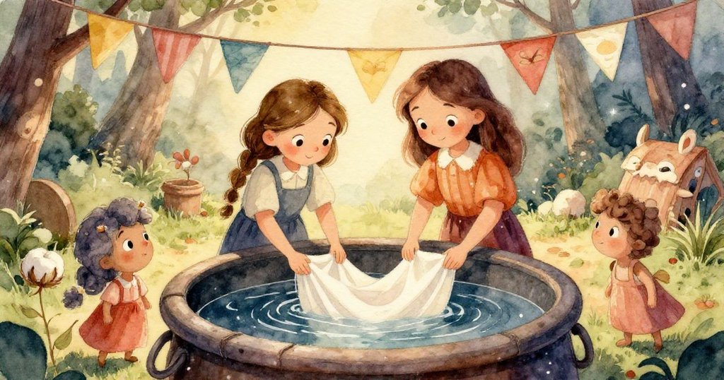 Ruby專注的雙手握著竹竿，小心將潮濕的棉布浸入染液，細節清晰，表現出專業與溫暖的工藝。