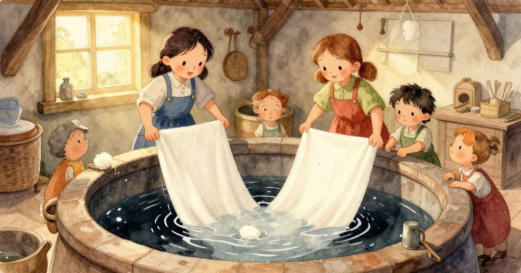 水滴輕落在染滿靛藍的布料上,近景展現水下透視效果,淡雅花紋漸展,靜謐而夢幻。