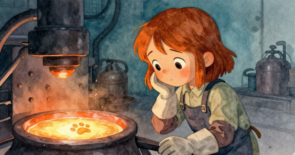 Wren 停下來凝望閃著金光的爪印，心中充滿對未來的思索與決心，畫面寓意新旅程開啟。