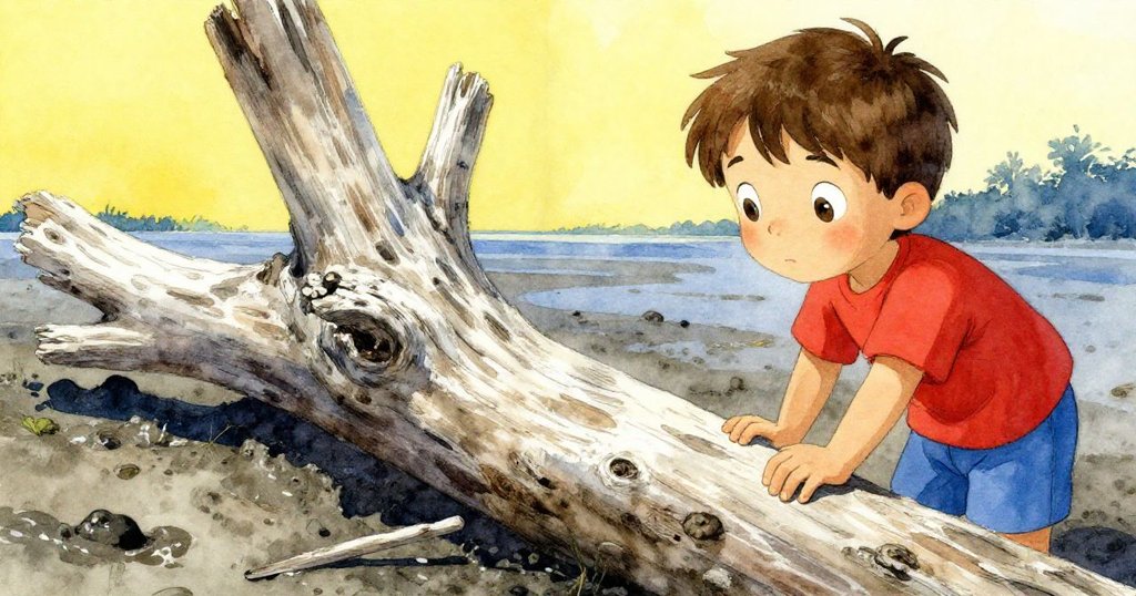 奧斯卡輕觸著風化的漂流木和潮濕泥土上的精緻紋理,細膩的細節展現出環境中微小而獨特的美感。