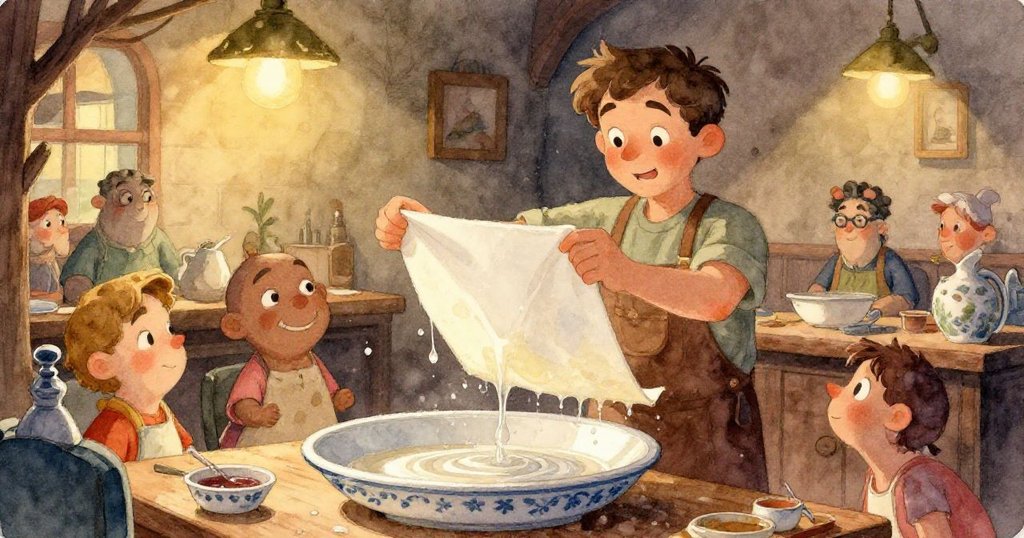 暗房中定時器碎裂的把手與負片影像交織成夢幻幾何,紅光與扭曲陰影營造神秘氛圍。