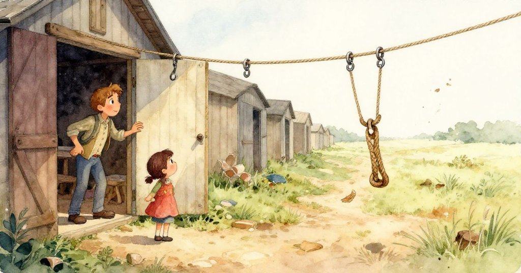 皮亞輕觸裂紋木樁,纖纖指尖感受溫潤質地,身旁橘貓靜觀,細緻場景呈現探索細節與寧靜氛圍。