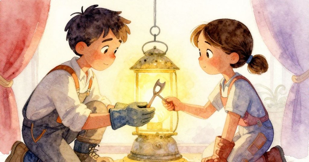 塔拉溫柔將象徵支持的小工具遞予盧克,兩人手心相接,傳達無聲理解與夥伴情誼,場景溫暖感人。