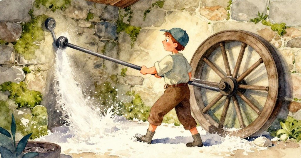 海澤爾細緻握住塵滿麵粉的舊木槳,特寫展示木紋與塵埃,表現出工具的歷史與溫柔動作。