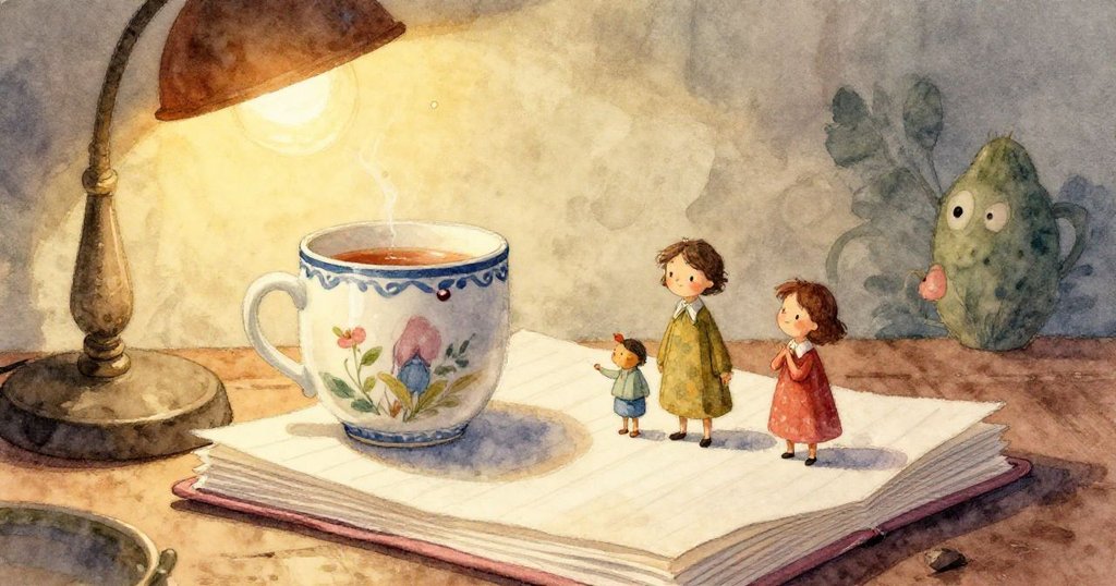 從背後看Ned用木製骨折刀摺紙，細膩展現紙紋與工具互動，眼神專注充滿決心，故事進入細節。