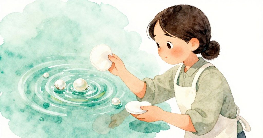 Vera猶豫地在兩片棉墊間徘徊，手指輕敲之下凝露滴落，漆面上扭曲的漩渦映出內心掙扎。